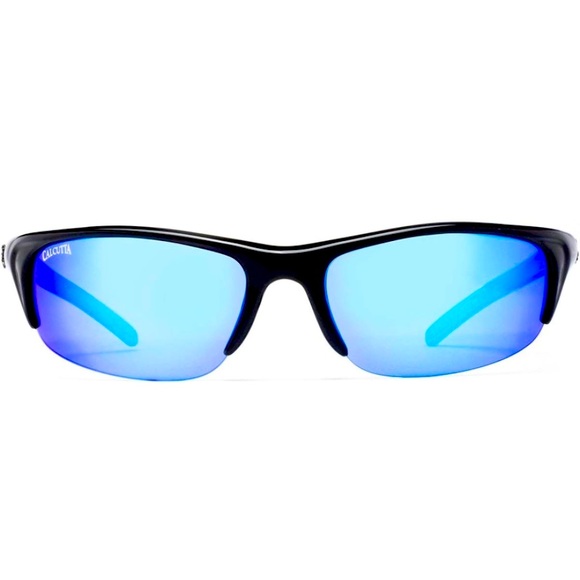 Calcutta Bermuda Sunglasses 100% UV Protect Polarized Shiny Blue & Black Used - Picture 7 of 11